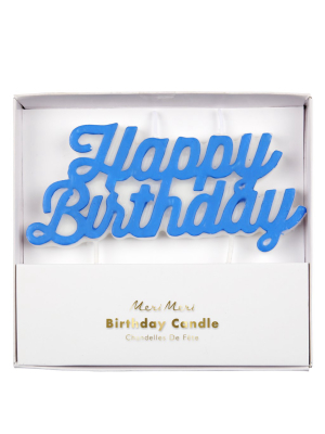 Blue Happy Birthday Candle