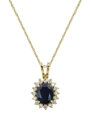 Gemma Royalty Sapphire And Diamond Pendant, 2.29 Tcw