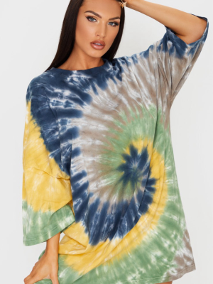 Multi Oversized Tie Dye T Shirt Dress