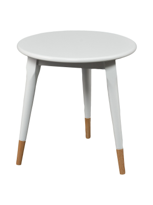 Alden Round Side Table Glossy - White - Aiden Lane