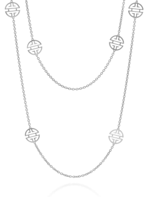 Silver Six-station Shou Necklace