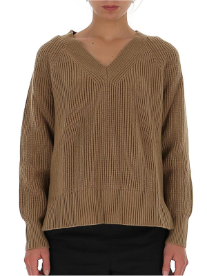 Michael Michael Kors V Neck Ribbed Sweater