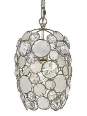 Palla 1 Light Antique Silver Mini Chandelier