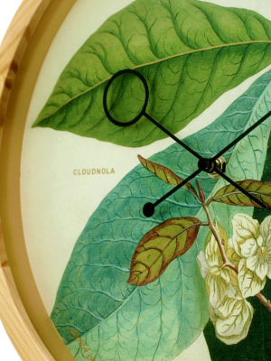 Botanical Anona Plant Wall Clock