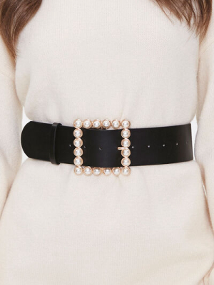 Faux Gem Square Buckle Waist Belt