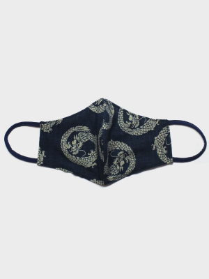 Face Mask, Indigo Dragon (filter Pocket)