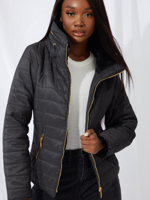 Tall Black Mara Puffer Jacket