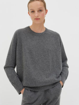 Grey Cashmere Slouchy Sweater