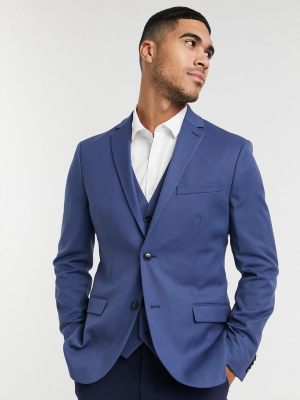 Topman Skinny Suit Jacket In Blue