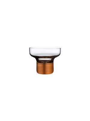 Contour Bowl High Foot With Clear Top And Copper Base