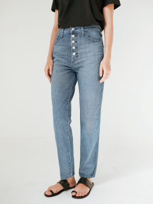 Heather Button Fly Jean
