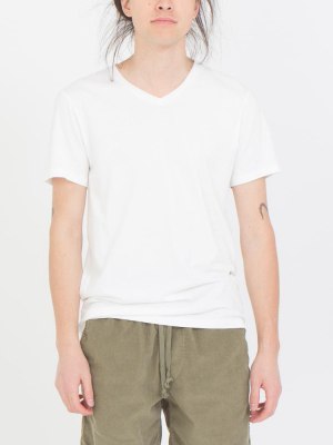 Supima V-neck Tee In White