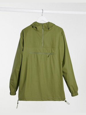 Rains Ultralight Zip Anorak In Green