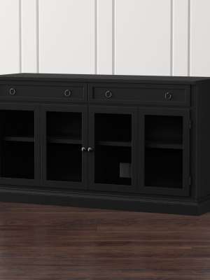 Cameo 62" Bruno Black Modular Media Console With Glass Doors