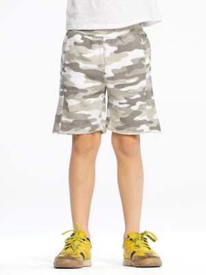 Boys Linen French Terry Soft Utility Shorts