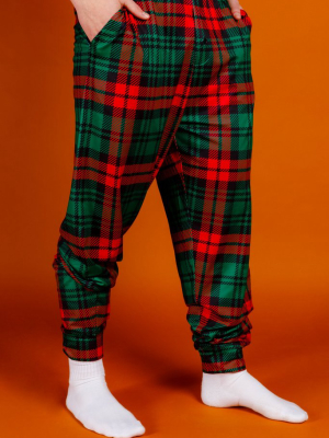 The Lincoln Log Love Daddy | Men's Red Plaid Christmas Pajama Bottoms