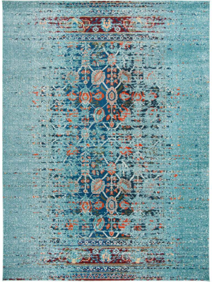 Monaco Washed Blue/multi Area Rug