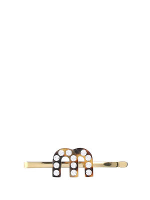 Miu Miu M Plaque Embellished Hairpin