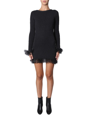 Saint Laurent Tulle Trimmed Mini Dress