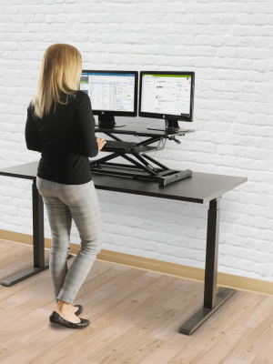 Techorbits Standing Desk - Stand Up Desk Converter And Monitor Riser - Height Adjustable Sit Stand Tabletop Workstation