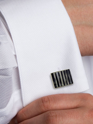 Cl548902 | Sodalite And Mother Of Pearl Striped Cufflinks