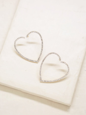 Open Your Heart Crystal 18k Gold Plated Hoop Earrings