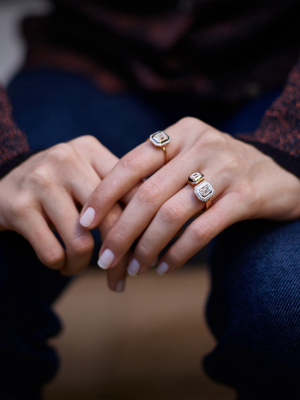 Diamond And Aquamarine Ring