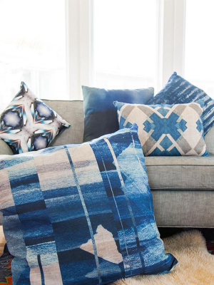 Indigo Offset Throw Pillow