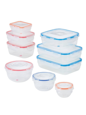 Locknlock Easy Essentials Color Mates Assorted Food Storage Container Set - 18pc