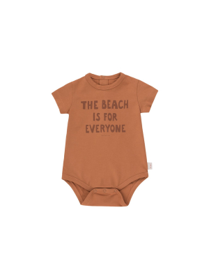 Tiny Cottons Manifesto Bodysuit - Cinnamon/nut Brown