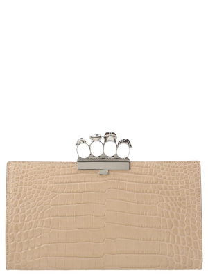 Alexander Mcqueen Skull Four Ring Clutch Bag