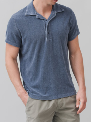 Men's Organic Beach Terry Polo Air Force