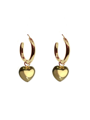 Full Heart Charm Earrings