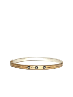 Tri-crystal Skinny Bangle