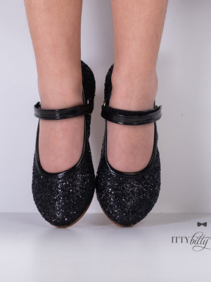 Ina Sparkly Black (faux)