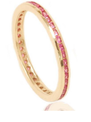 Pompeii3 1/2ct Pink Sapphire Eternity Ring 14k Yellow Gold