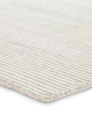 Basis Handmade Solid Ivory & Gray Area Rug