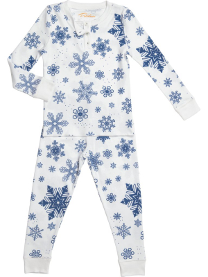 Midnight Blue Snowflakes Pajamas