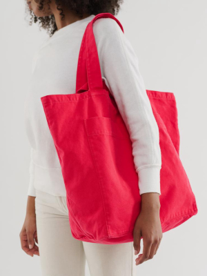 Giant Pocket Tote - Washed Punch Red