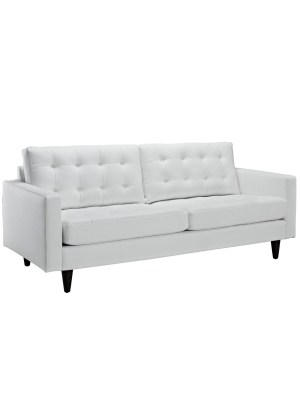 Empress Bonded Leather Sofa White - Modway