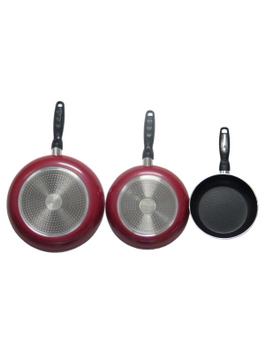 Gourmet Chef 10 Inch Non Stick Fry Pan With Induction Base - Red