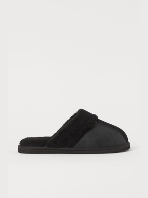 Faux Shearling-lined Slippers