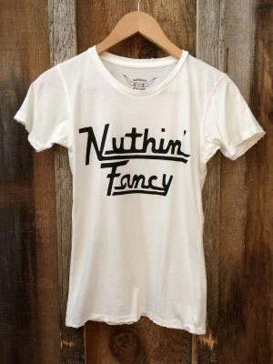 Nuthin' Fancy Women's Vintage Tee White/black