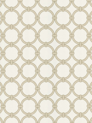 Lazo Round Chain Link Wallpaper In Beige By Brewster Home Fashions