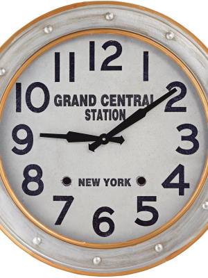 River Parks Studio Grand Central Station 24" Railroad Train Wall Clock