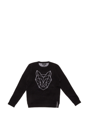 Emporio Armani Kids Wireframe Wolf Crewneck Jumper