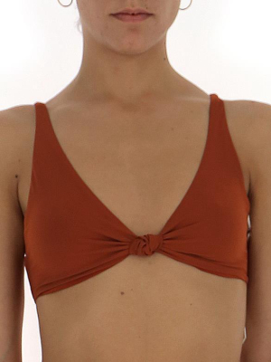 Tory Burch Palma V Neck Knotted Bikini Top