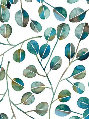 Cat Coquillette Eucalyptus Peel & Stick Wallpaper In Teal By Roommates For York Wallcoverings