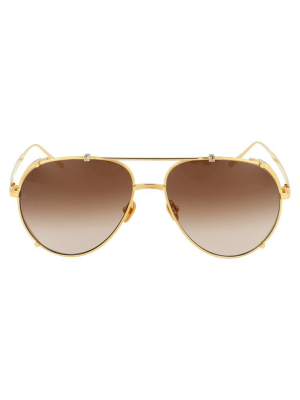 Linda Farrow Newman Aviator Frame Sunglasses