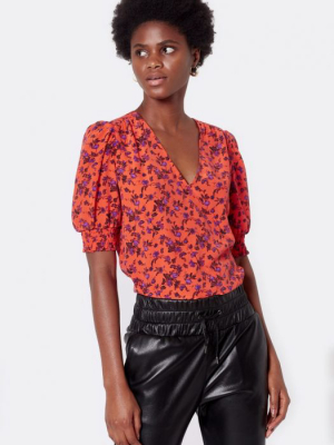 Karemele Short Sleeve Silk Top